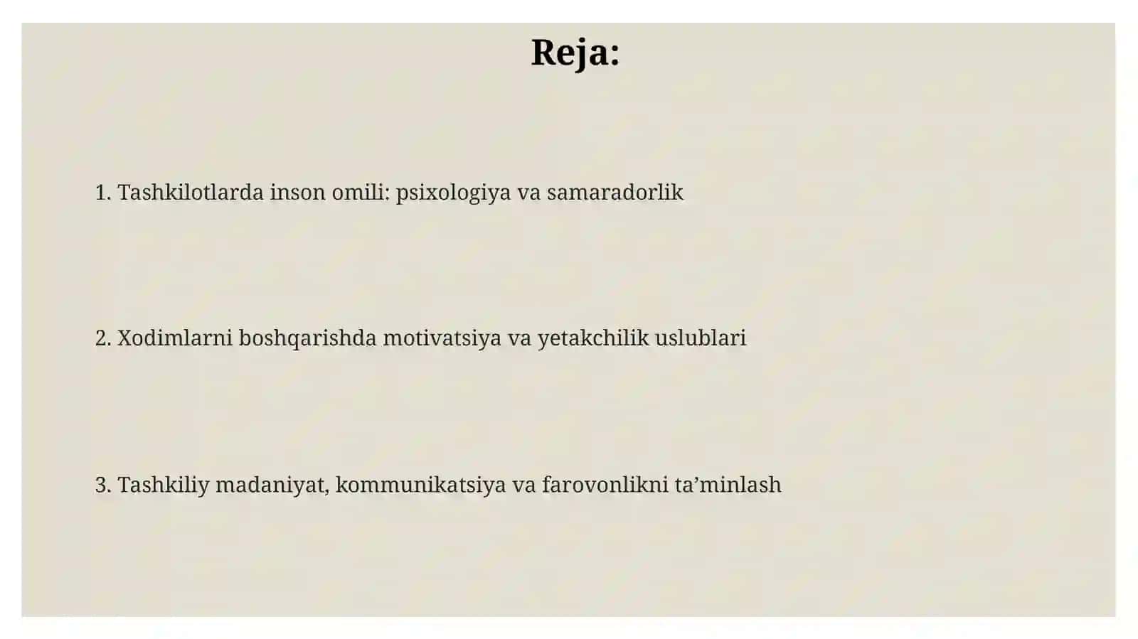 Tashkilotlar faoliyatini va personalni boshqarishning ijtimoiy-psixologik jihatlari 2