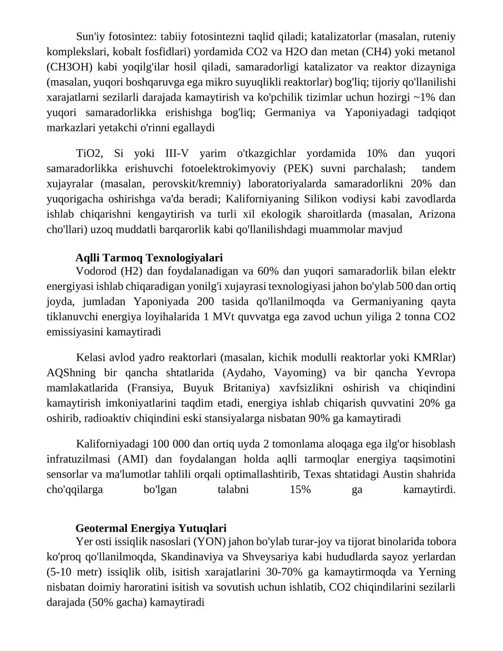 Yoqilg'i energetika sanoatidagi yangi texnologiyalar 2