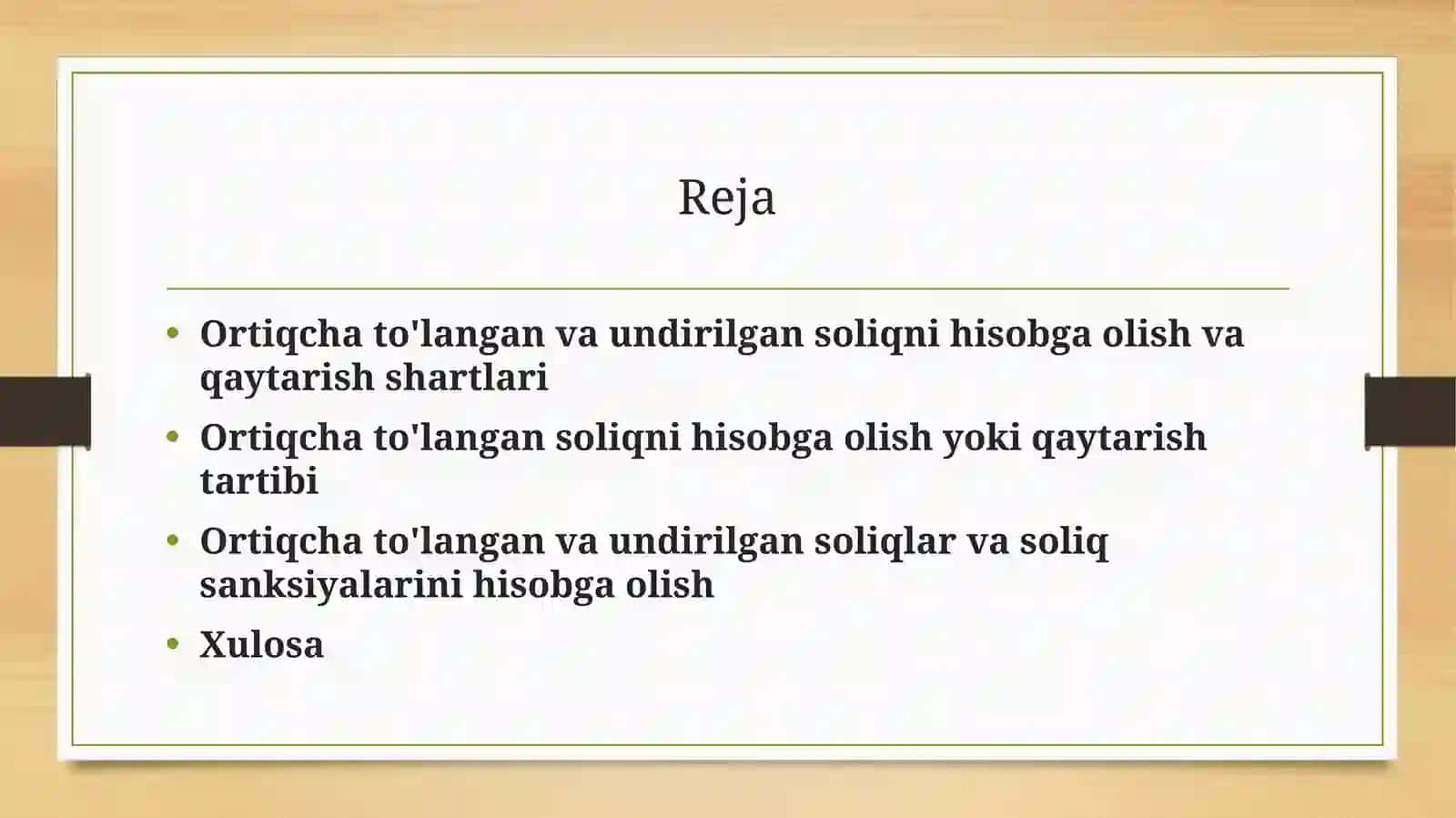 Ortiqcha to’langan va ortiqcha undirilgan soliqlarni xisobga olish hamda qaytarishningxosxususiyatlari 2