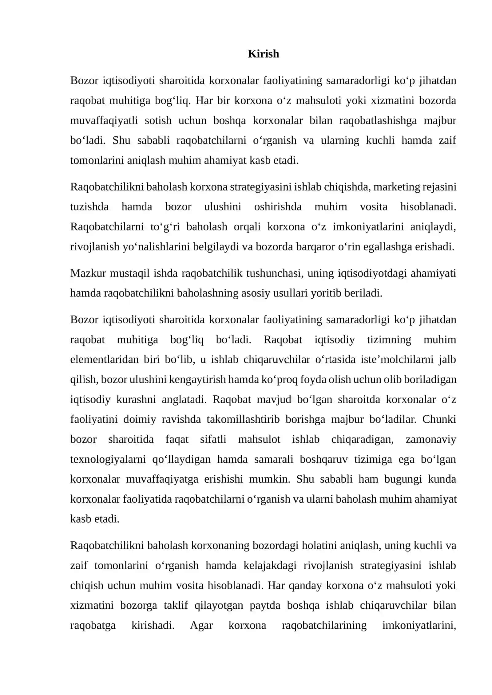 RAQOBATCHILIKNI BAHOLASH USULLARI 2