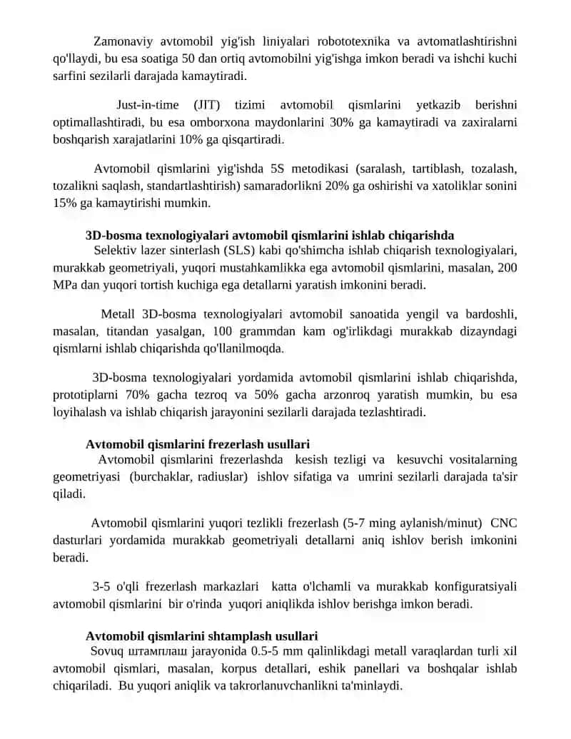 Avtomobil detallariga ishlov berish usullari 2