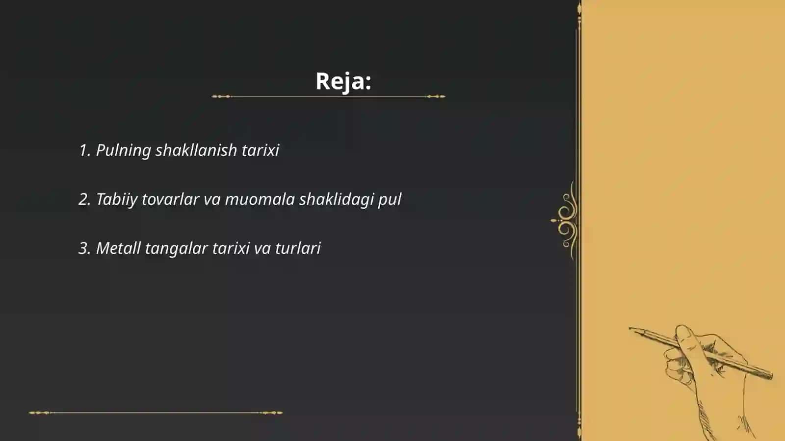 Pulning shakllari va turlari. Rivojlanish evolutsiyasi 2