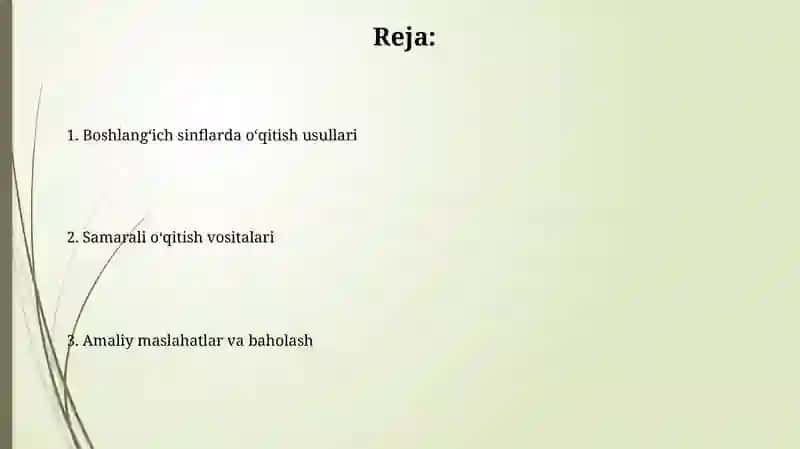 Boshlang'ich sinflarda ta'lim metodlari va vositalari 2