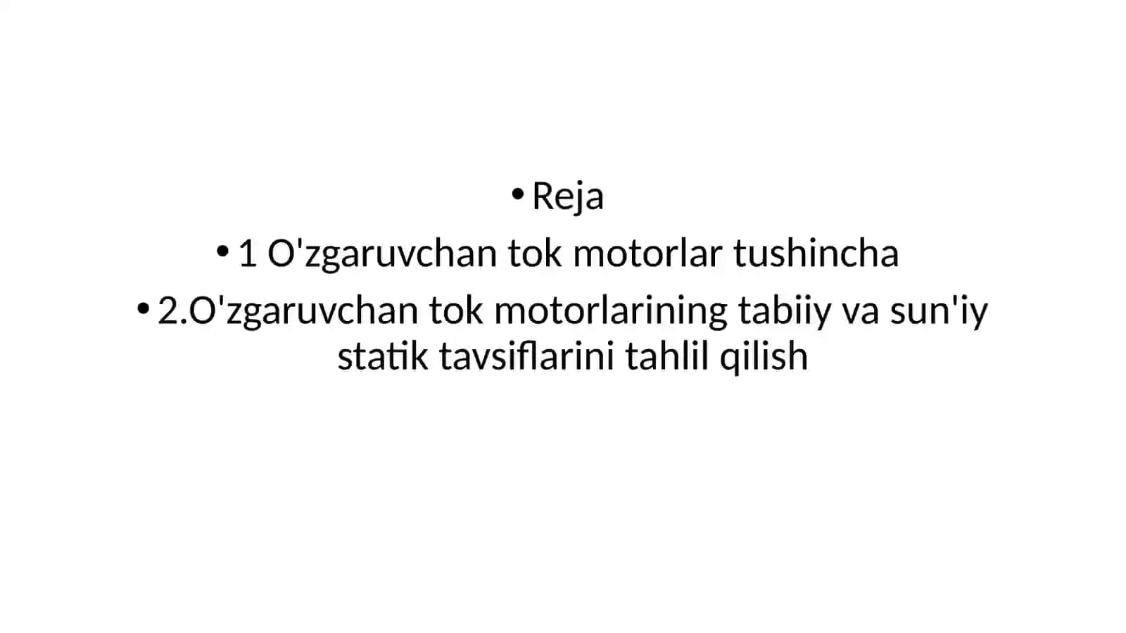 Elektrmashinalar va yuritmalar fanidan tayyorlagan MUSTAQIL ISHI 2