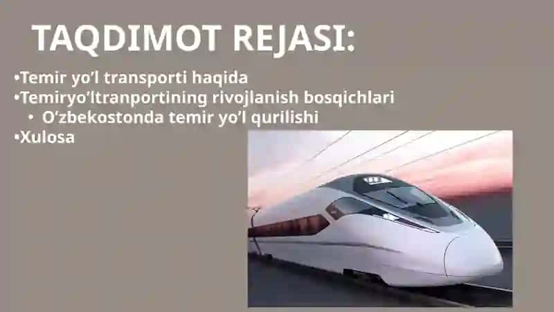 Temir yo’l transportining rivojlanish tarixi 2
