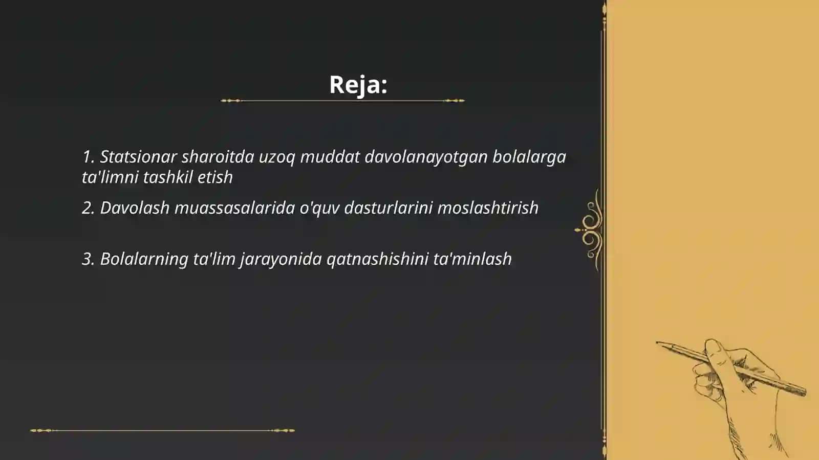 Davolash-profilaktika muassasalarida uzoq muddat davolanishga muhtoj bolalarga ta'lim 2