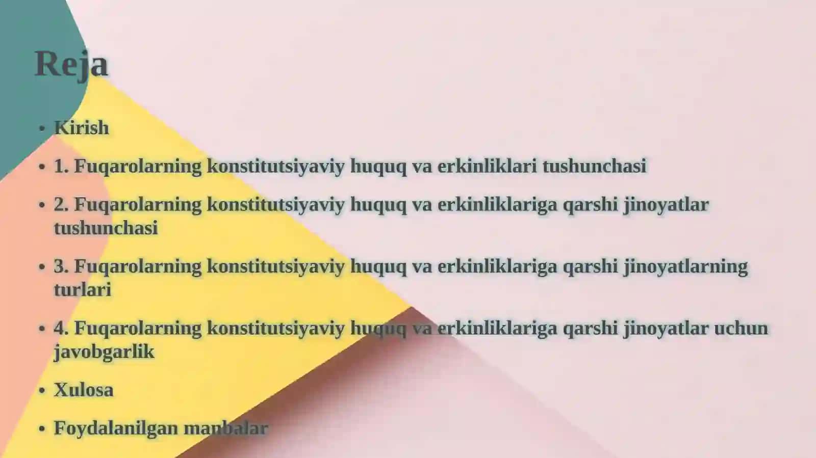 Fuqarolarning konstitutsiyaviy huquqlariga qarshi jinoyatlar huquqiy tahlili 2