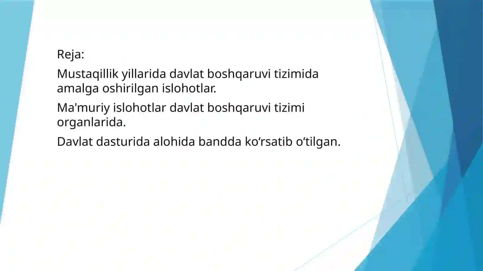 Ma'muriy Islohotlar Davlat Boshqaruvi Tizimida 2