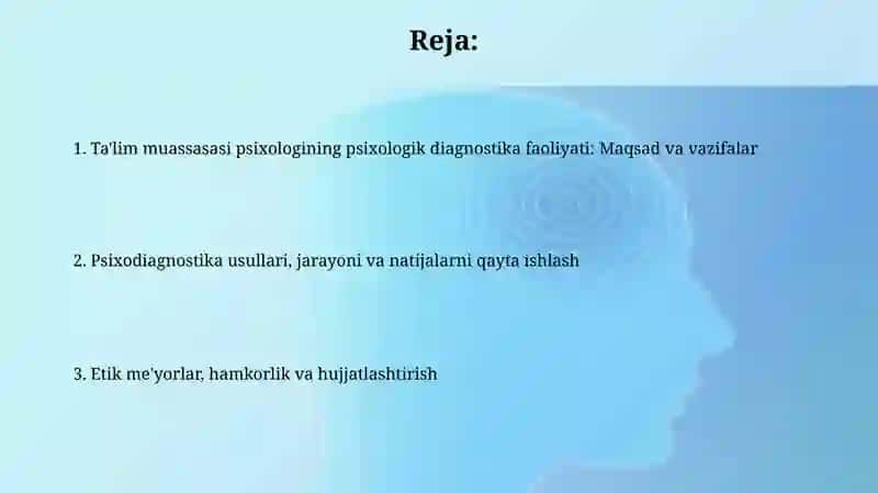 Ta'lim muassasasi psixologining psixologikdiagnostikafaoliyati 2
