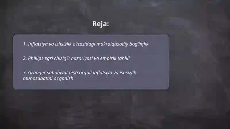 Inflatsiya va ishsizlik malumotlarini tahlili 2