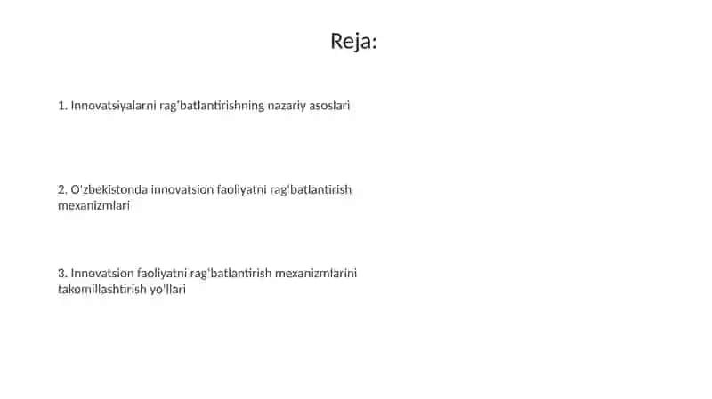 Innovatsion faoliyatni ragʻbatlantirishmexanizmlari 2
