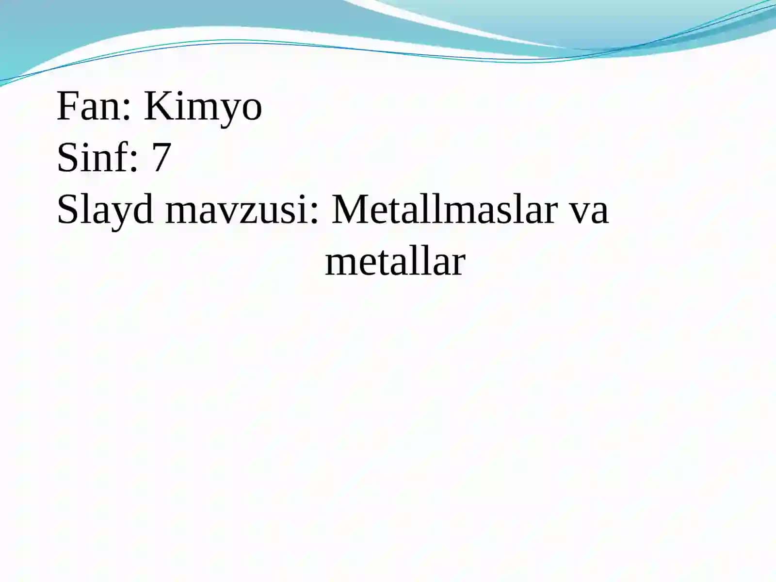 Metallmaslar va metallar 2