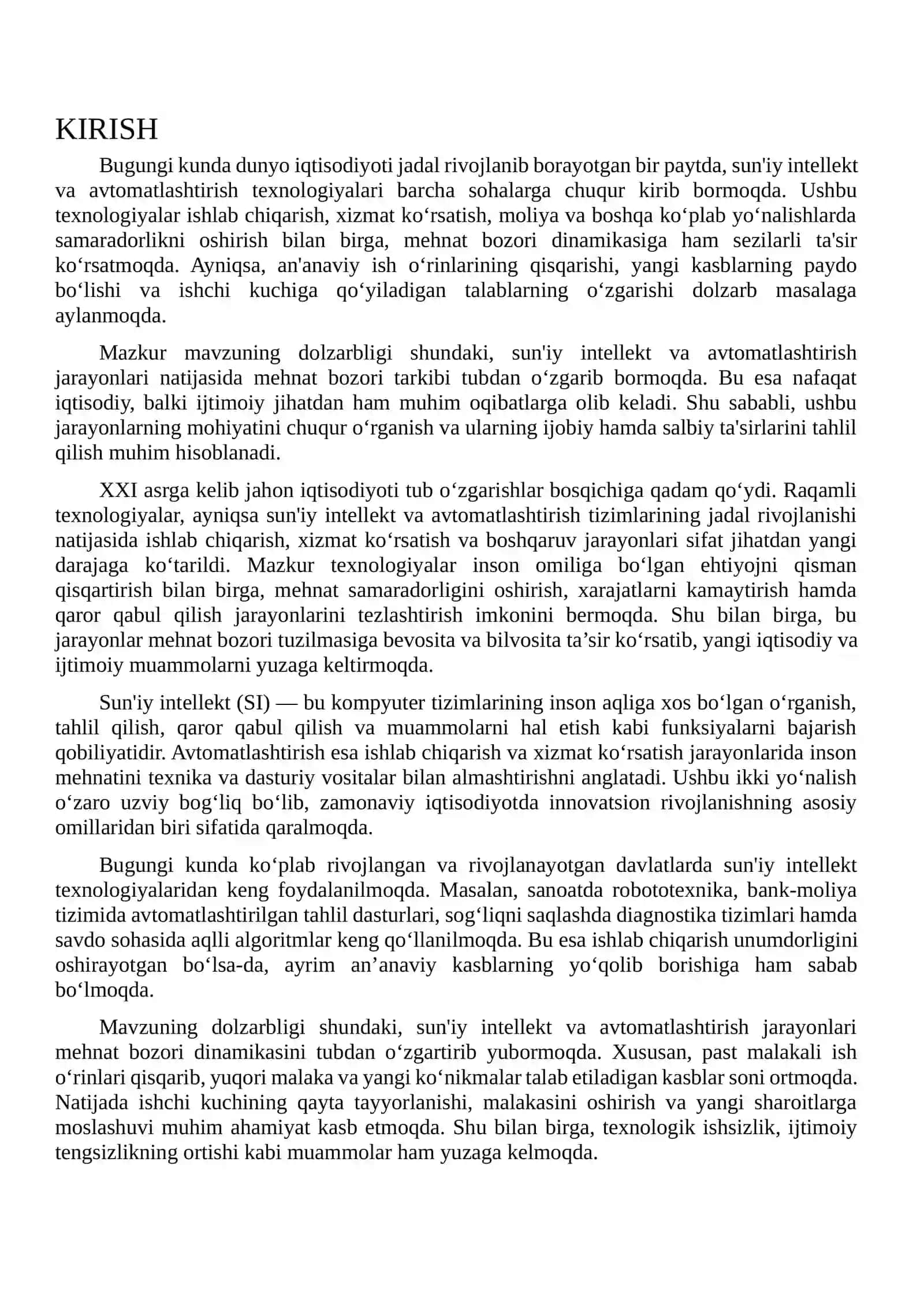 Sun'iy intellekt va avtomatlashtirish tushunchalari hamda ularning rivojlanishi 2