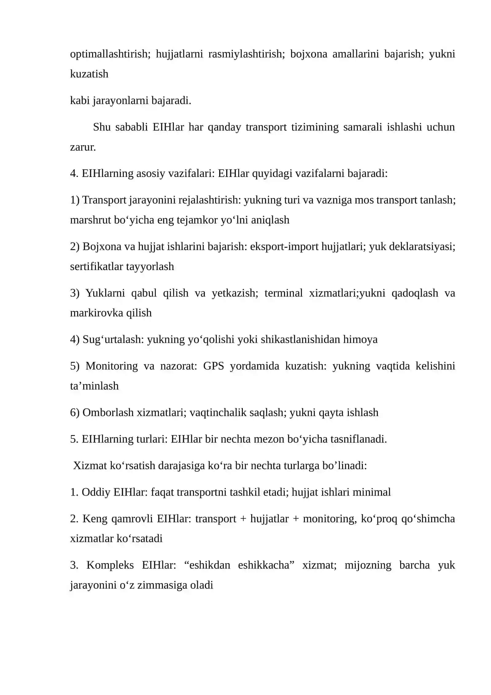 EIHlar, ularning turlari va tashkil etish zaruriyati 2