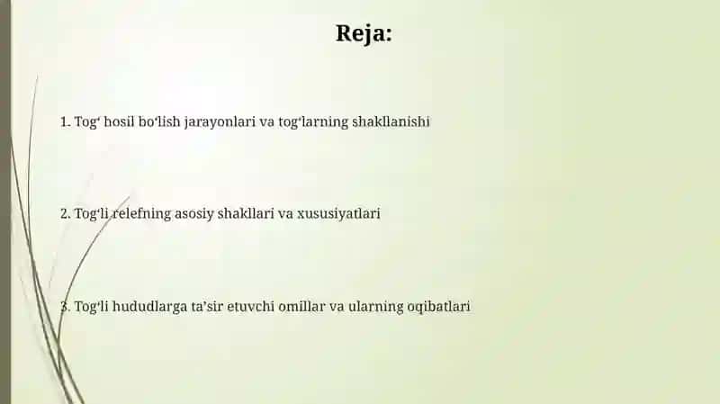 TOG' BURMALANISHLARINI RELEFGA TASIRI 2