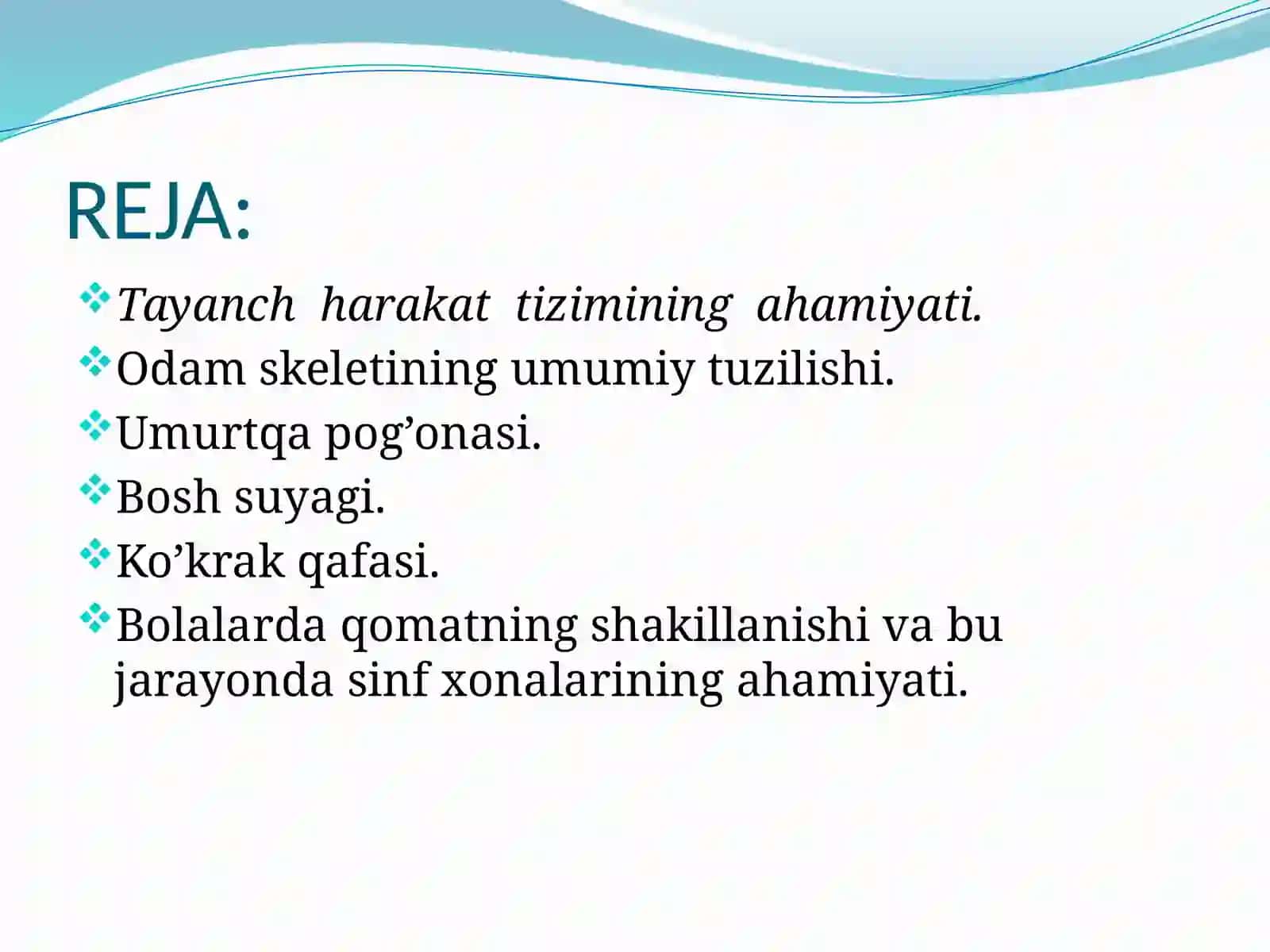Tayanch harakat tizimining yoshga oid fiziologiyasi 2