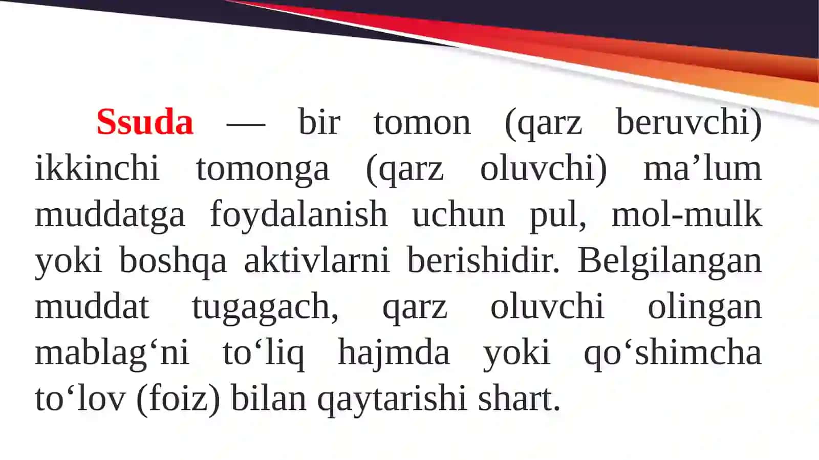 Ssuda kapitali, kreditning turlari va shakllari 2