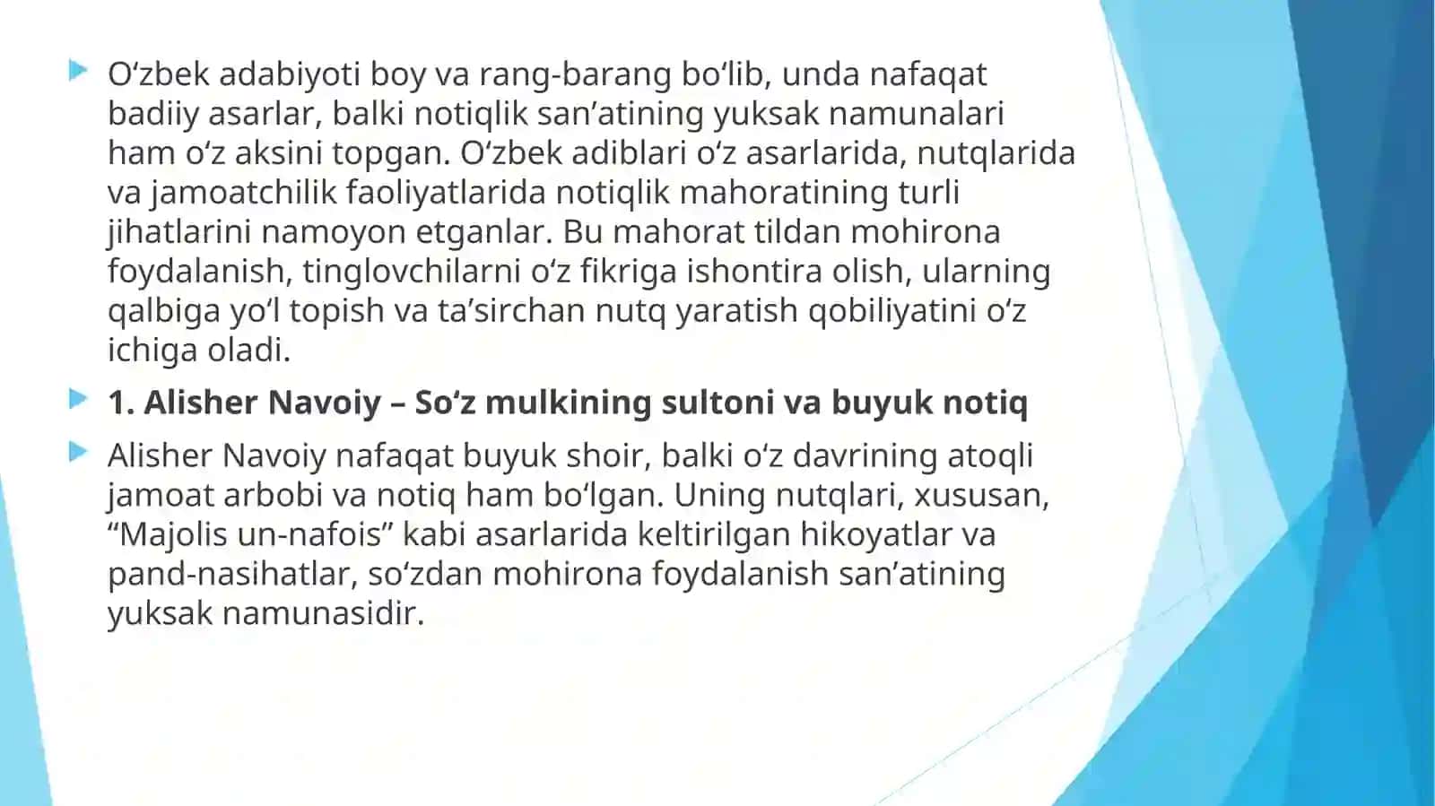 O’ZBEK ADIBLARINING NOTIQLIK MAHORATI VA UNI O’RGANISH METODLARI 2