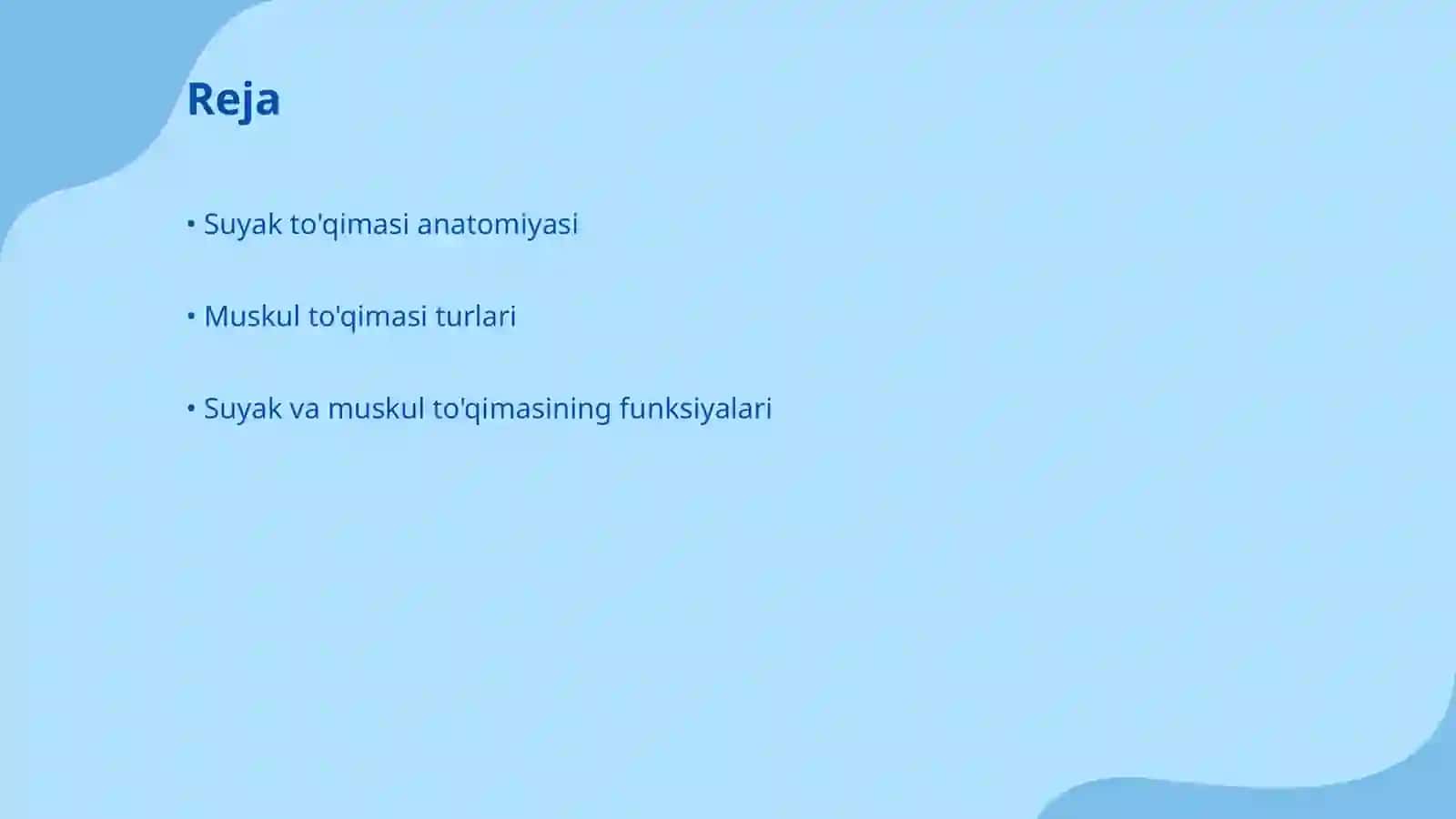 Suyak va muskul toʻqimasi haqida 2