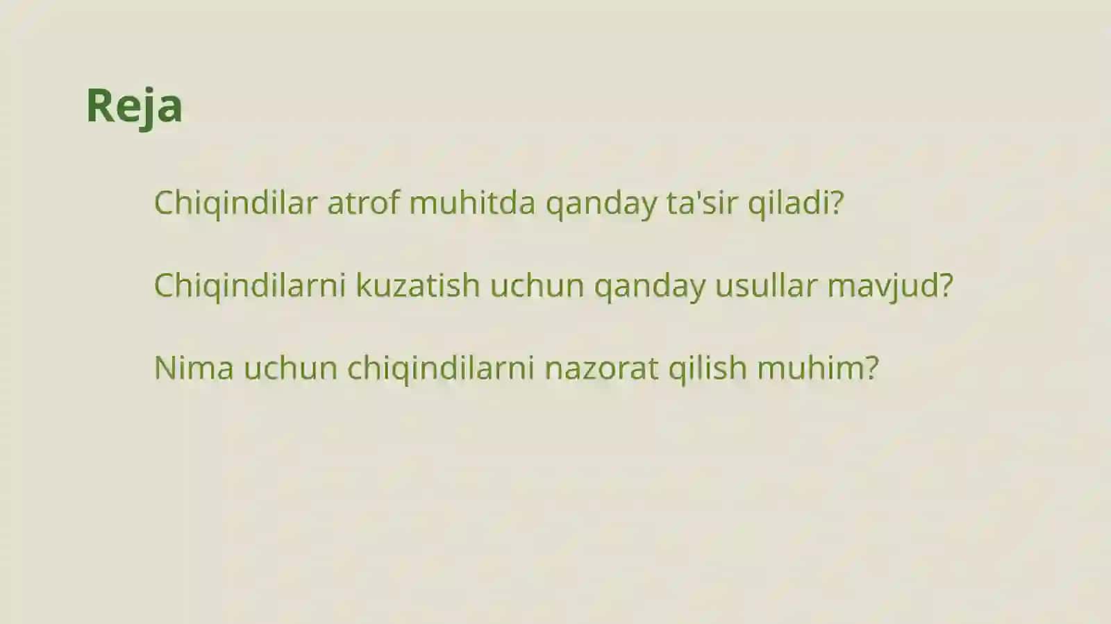 Chiqindilarni atrof tabiiy muhitga ta'sirini kuzatish 2