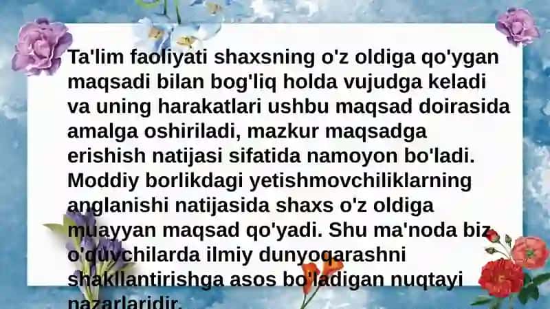 Oʼquvchilarni ilmiy dunyoqarashini shakllantirish 2