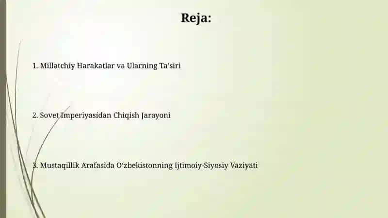 Oʻzbekistonda Mustaqillik Arafasidagi Milliy-Madaniy Jarayonlar 2