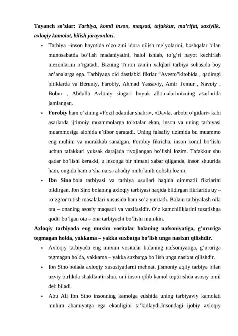 MAKTABGACHA TA'LIM-TARBIYANI TASHKIL ETISH FANINING BARKAMOL INSONNI TARBIYASIDAGI ORNI HAQIDA TUSHUNCHALAE TAHLILI 2