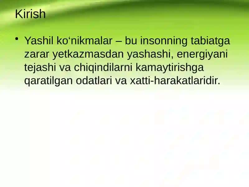 Yashil ko‘nikmalar va uning foydali jihatlari 2