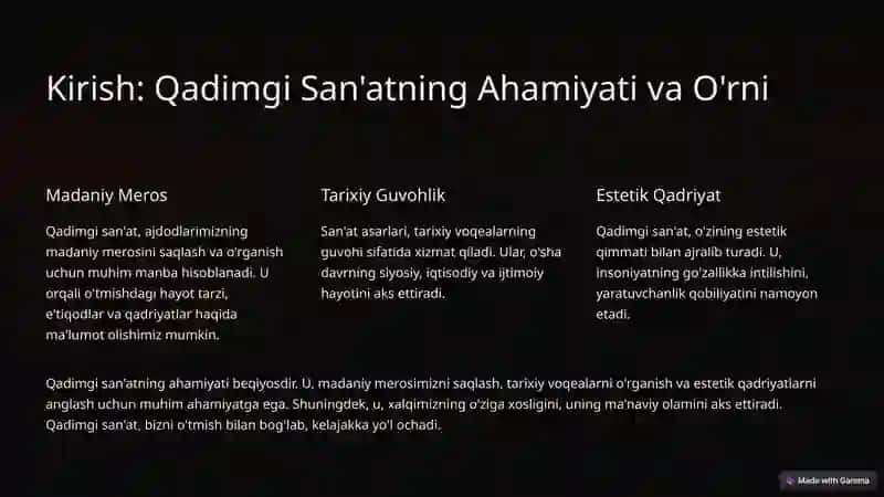 Qadimgi O’zbekiston San’atining Taraqqiyot Yo’li 2