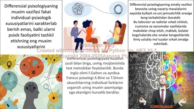 DIFFERENSIAL PSIXOLOGIYA INDIVIDUAL FARQLAR HAQIDAGI FAN SIFATIDA 2