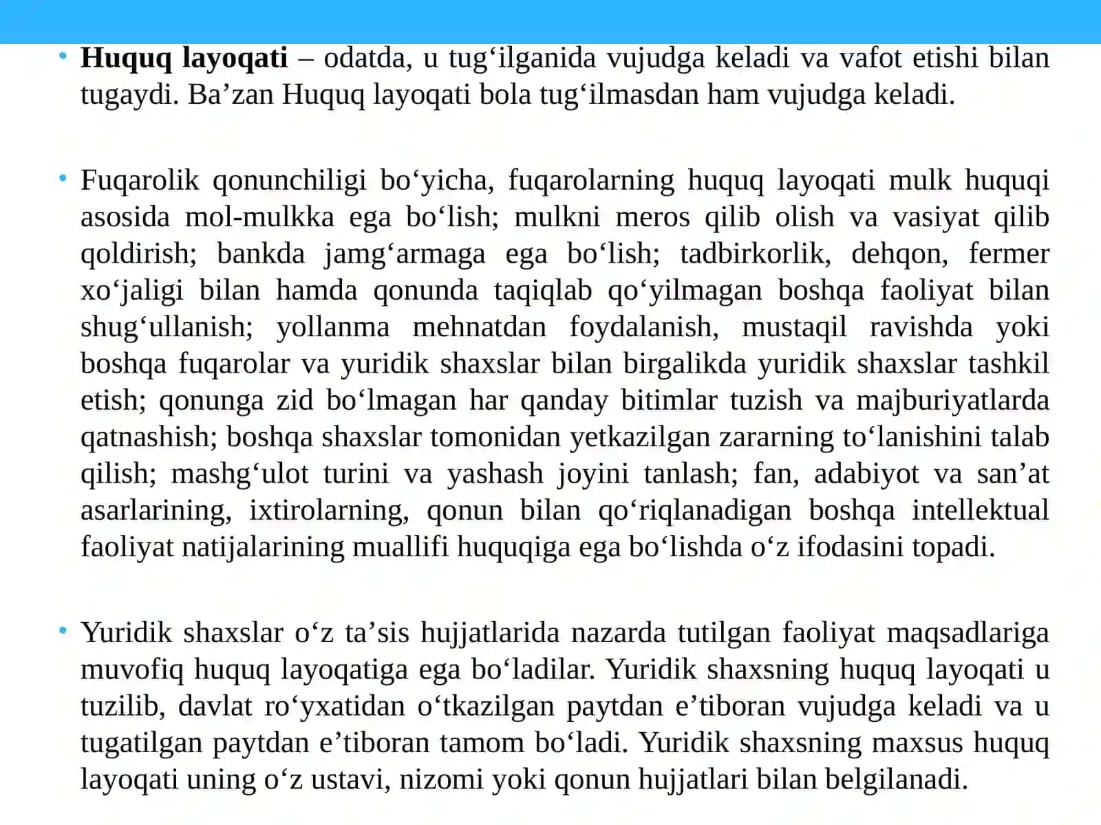 Ma'muriy huquq subyektlari: jismoniy va yuridik shaxslar va ma'muriy organlar 2