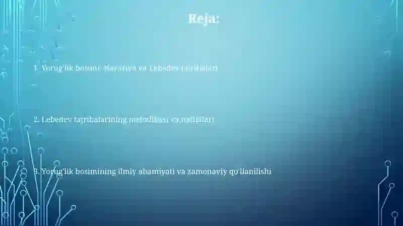 Yorug'lik bosimi: Nazariya va Lebedev tajribalari 2