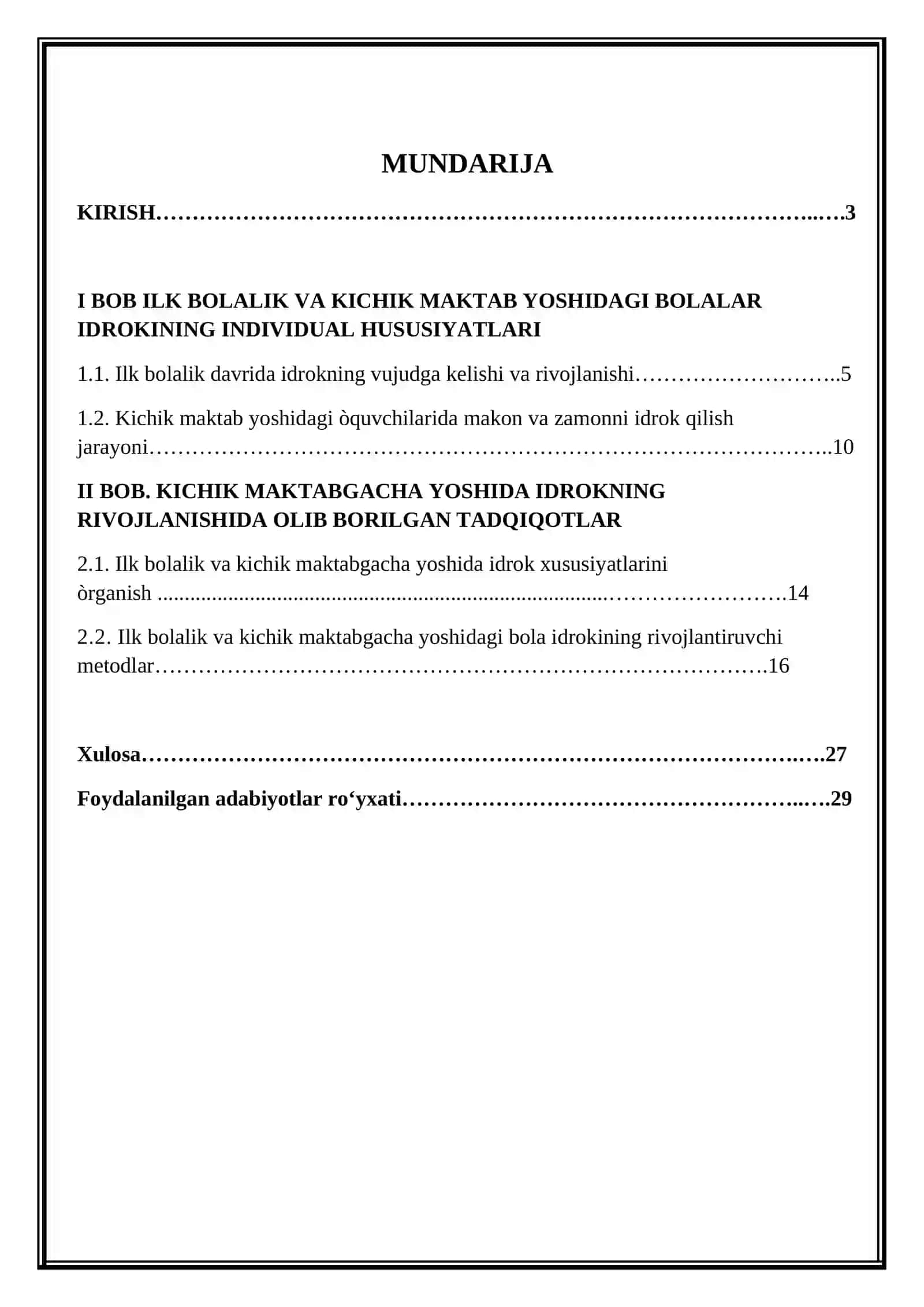 Ilk bolalik va kichik maktab yoshida idrok xususiyatlari 2