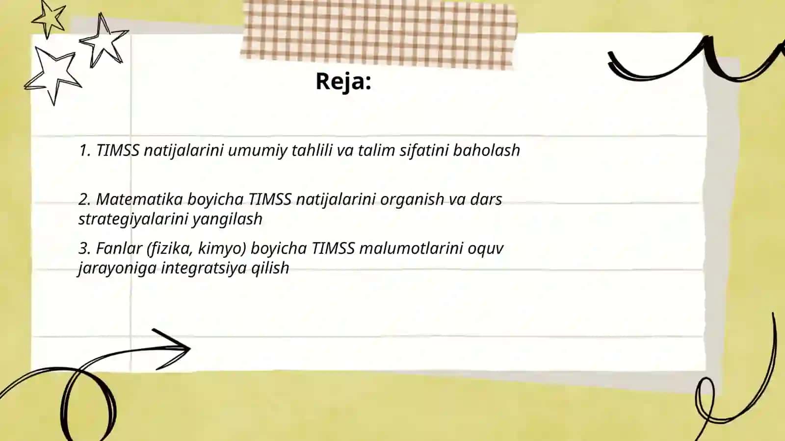 TIMSS natijalarini tahlil qilish va oquv jarayonini takomilashtirishda qollash 2