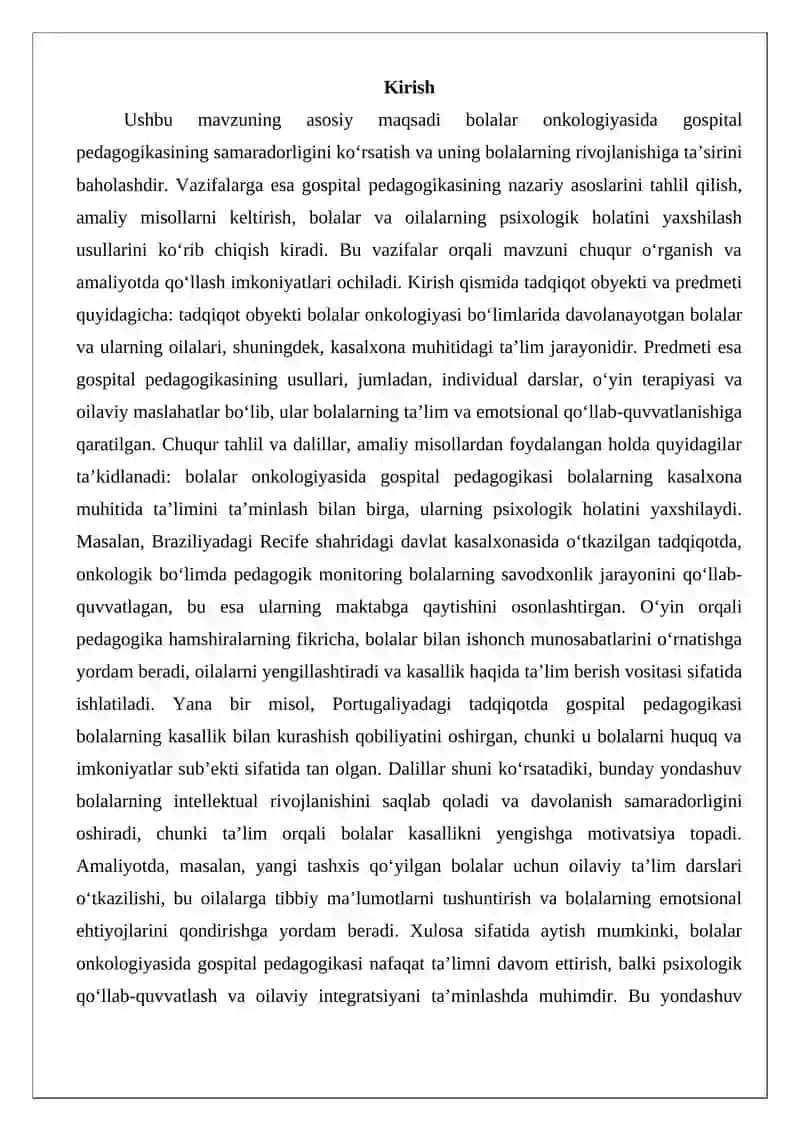 Bolalar onkologiyasida gospital pedagogikaning o‘rni 2