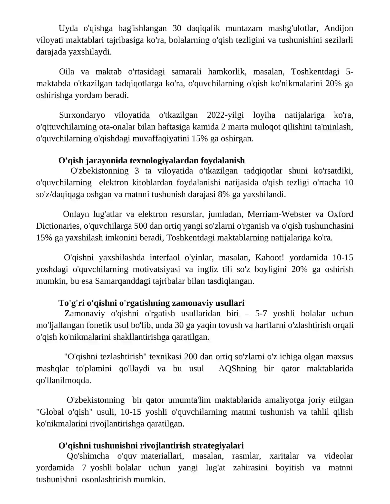 Tôĝri ôqishga órgatish usullari 2