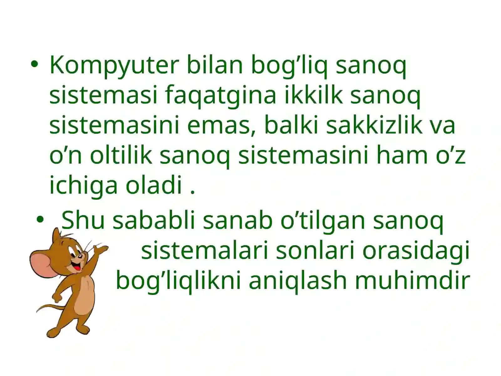 Birsanoqsistemasidagisonlarniboshqasanoqsistemasigao’tkazish 2