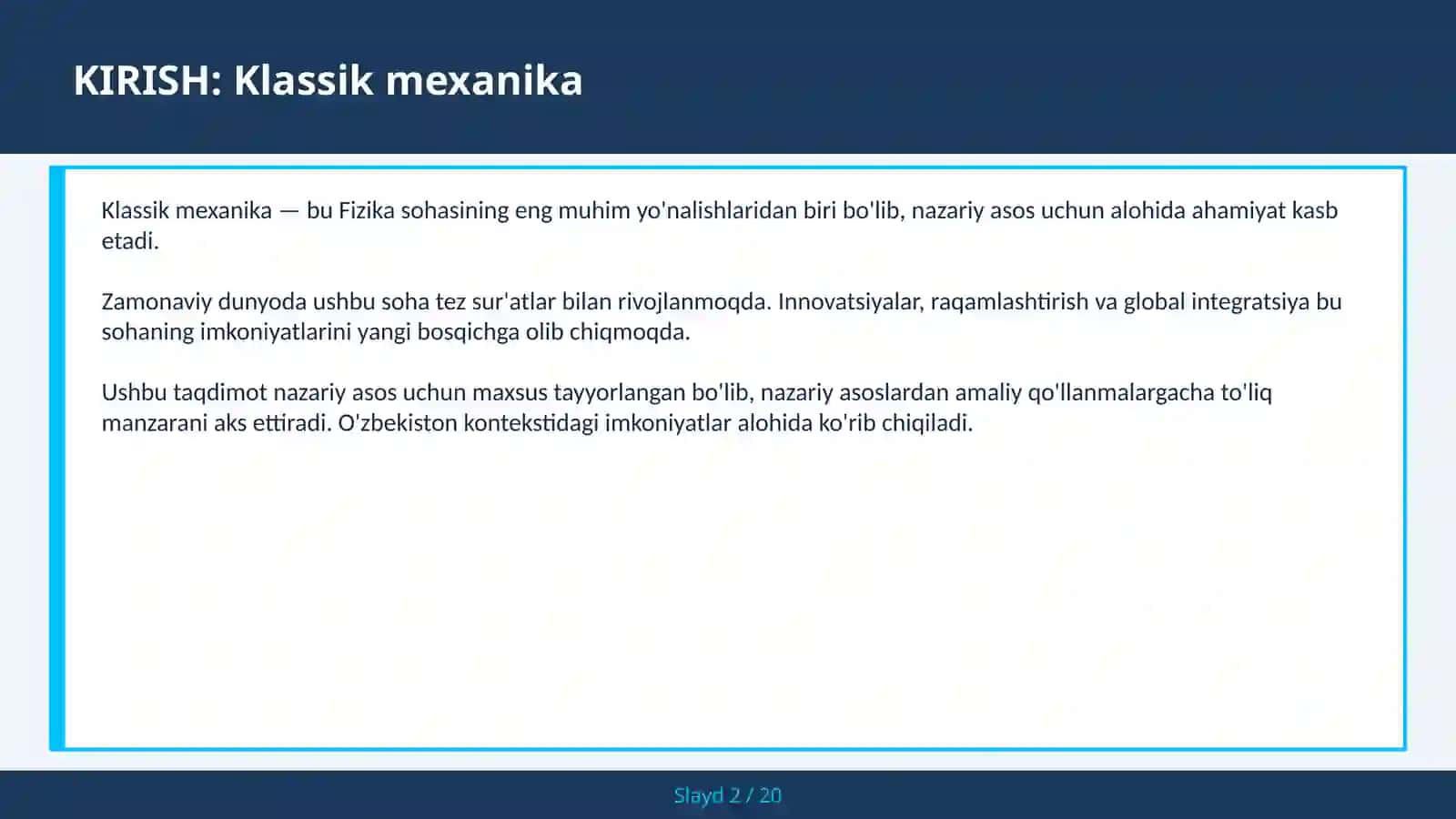 Klassik mexanika 2