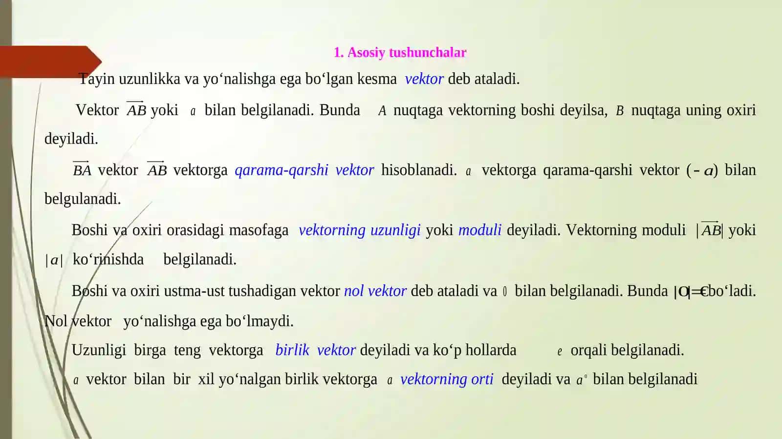 Vektorlar va Uch Vektorning Aralash Ko‘paytmasi 2