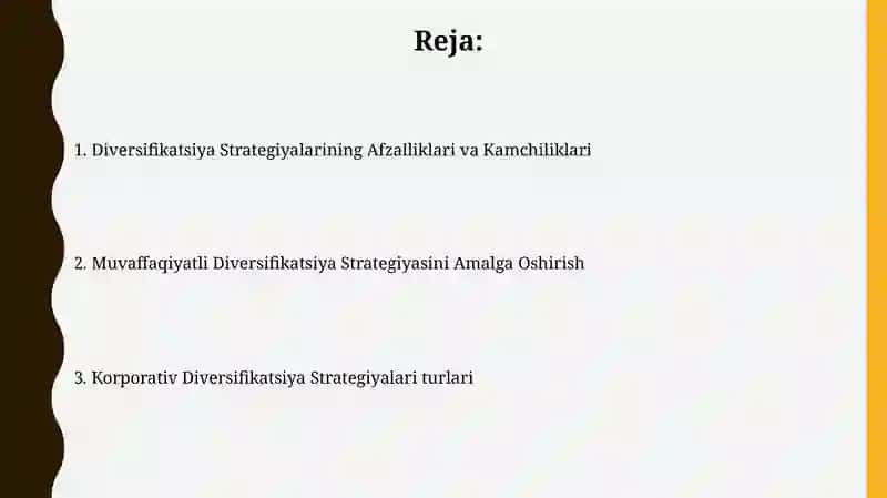 Diversiyalashning korporativ strategiyalari 2
