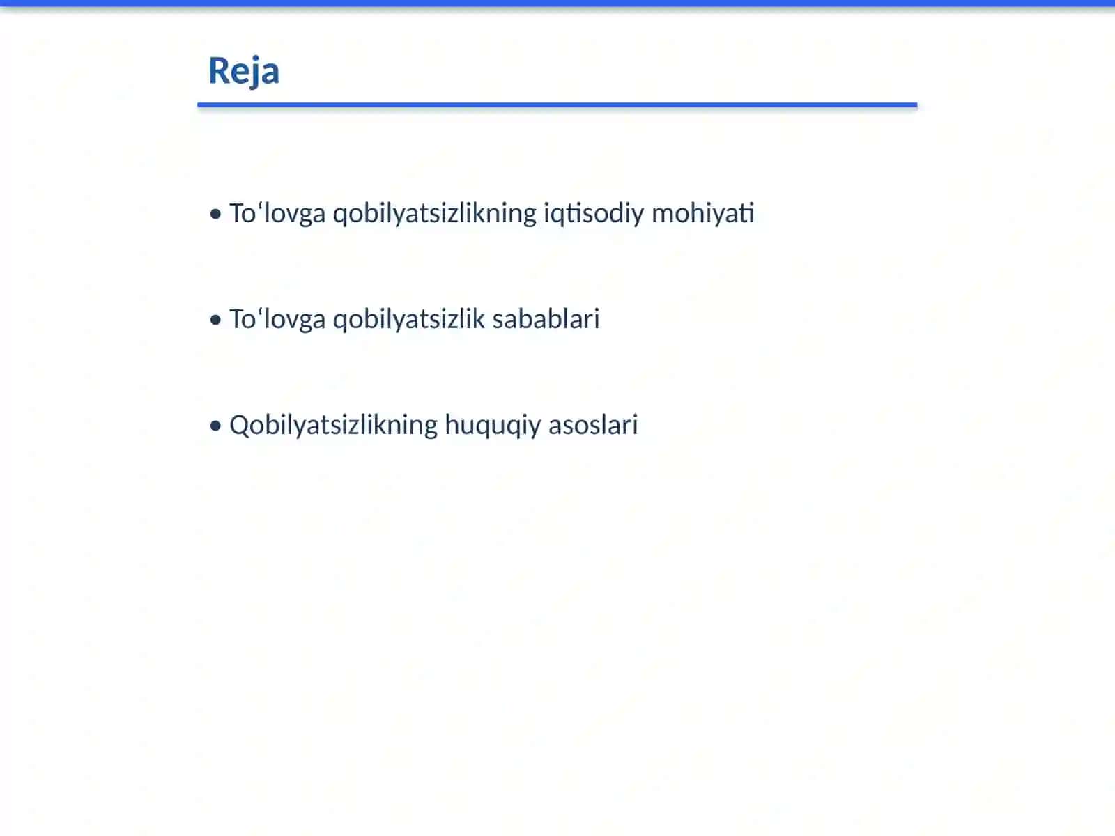 Toʻlovga qobilyatsizlik tushunchasi va uning vazifalari 2