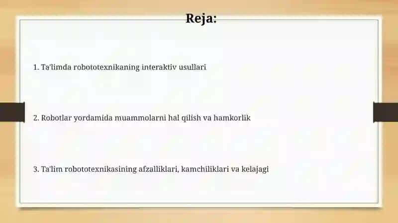 Robototexnikaning interaktiv usullari 2