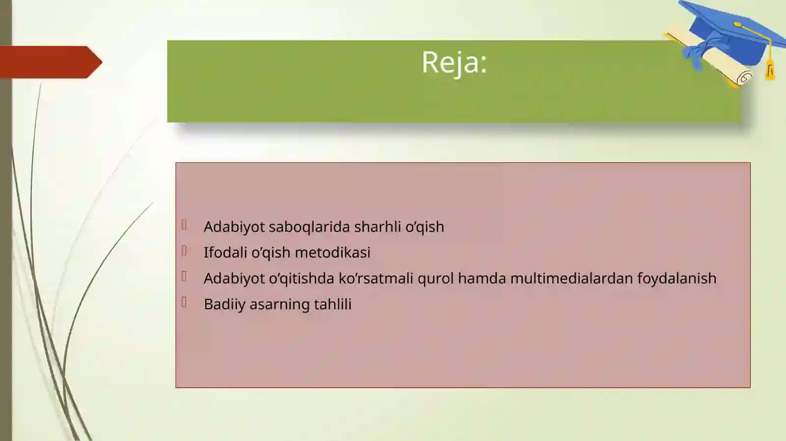 ADABIYOT SABOQLARIDA SHARHLI O’QISH 2