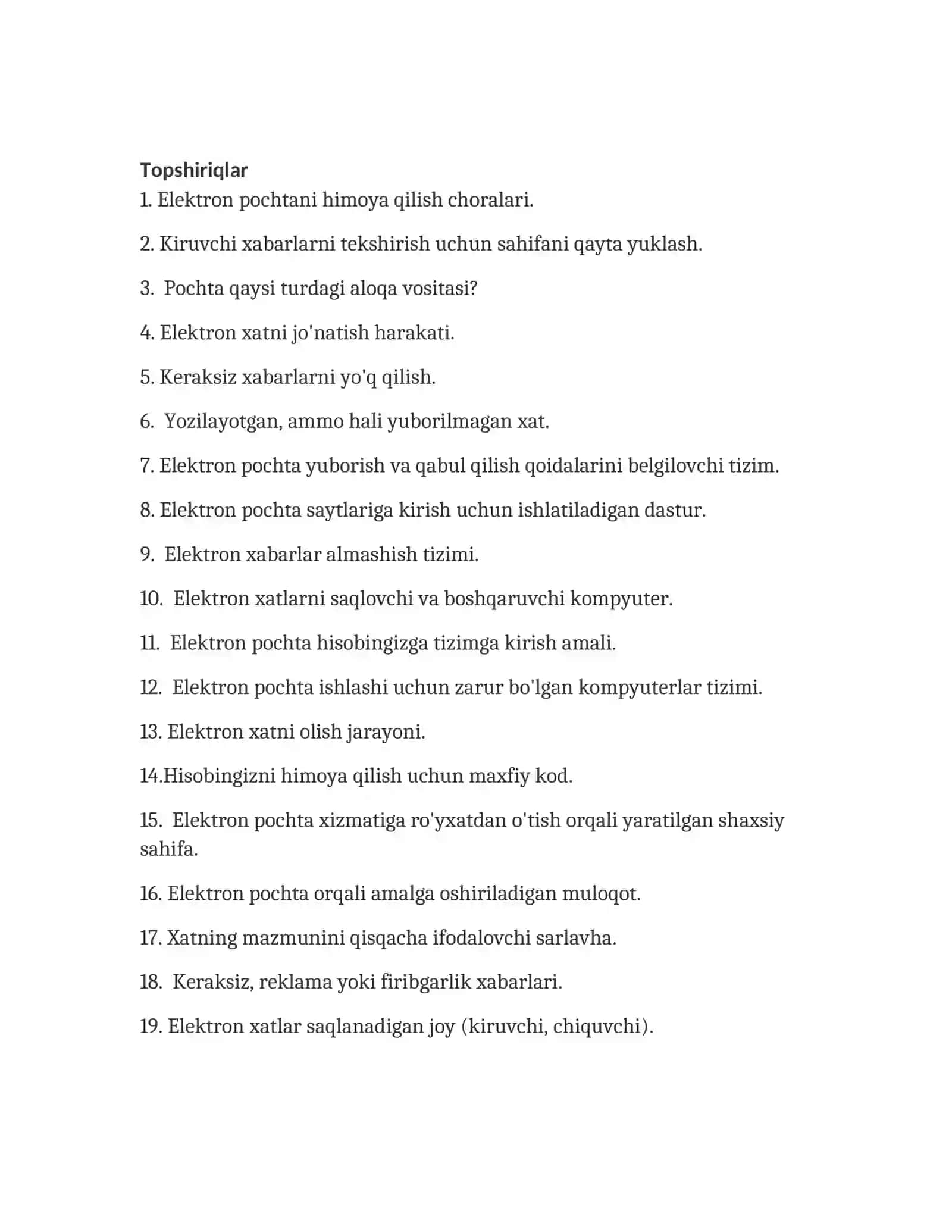 Krossvord ELEKTRON POCHTA 2