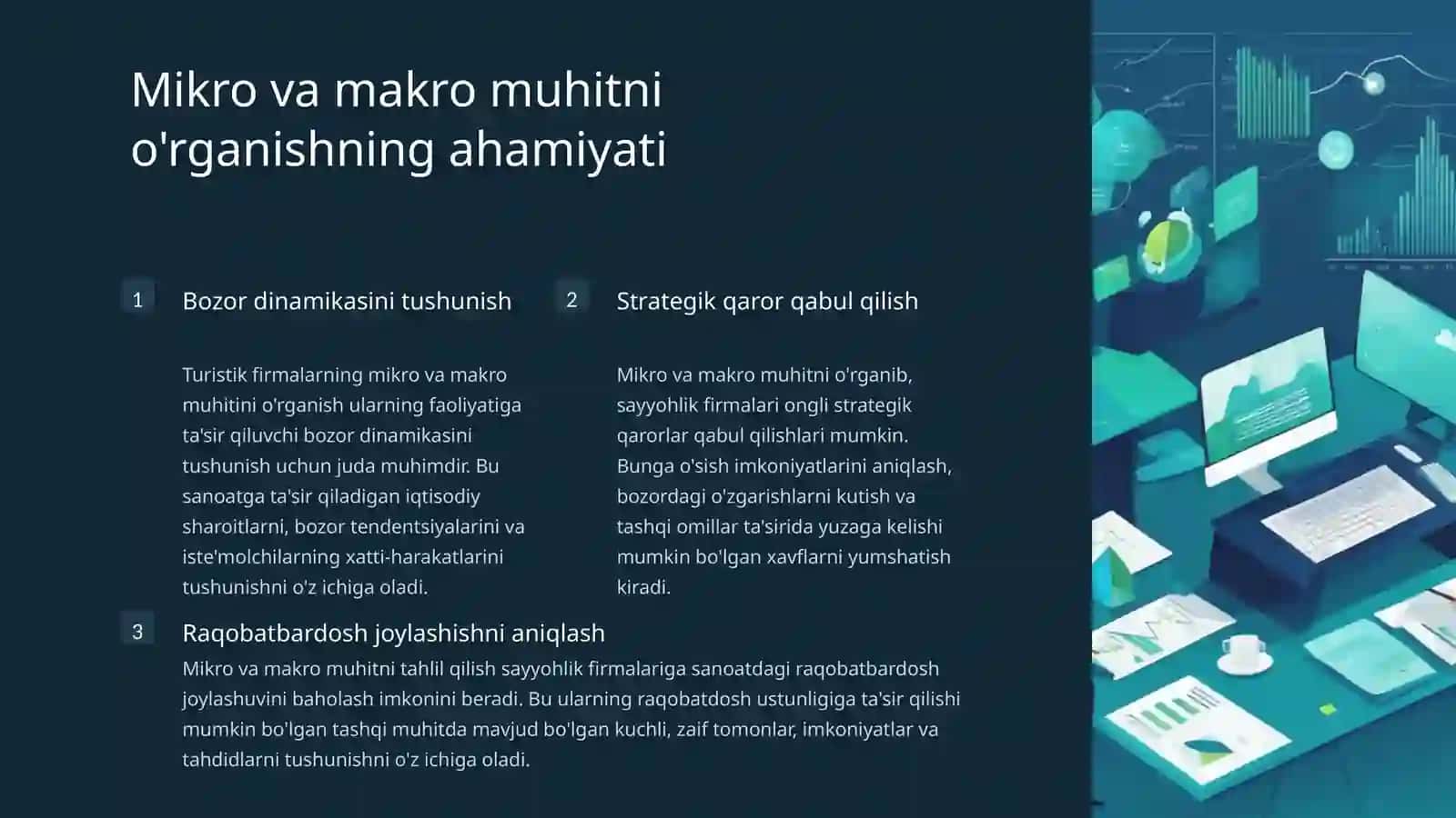 Turoperatorlarning turistik firmalarining mikro va makro muhitini o'rganish 2
