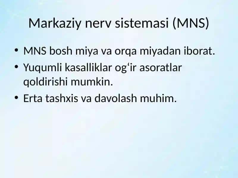MNS ning yuqumli kasalliklari: meningit, ensefalit 2