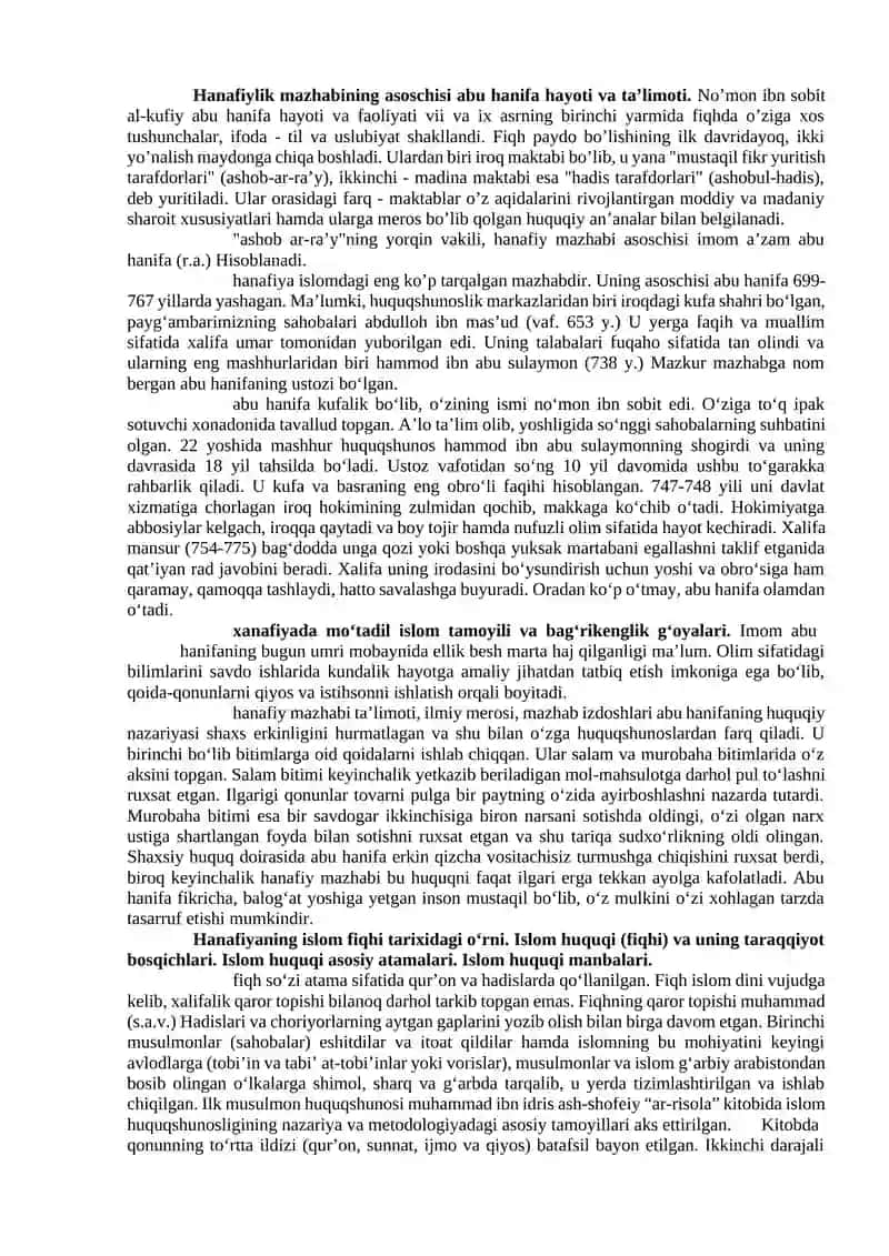 Hanafiy mashabi rivojida markaziy osiyo faqihlaining ro'li va hissasi 2
