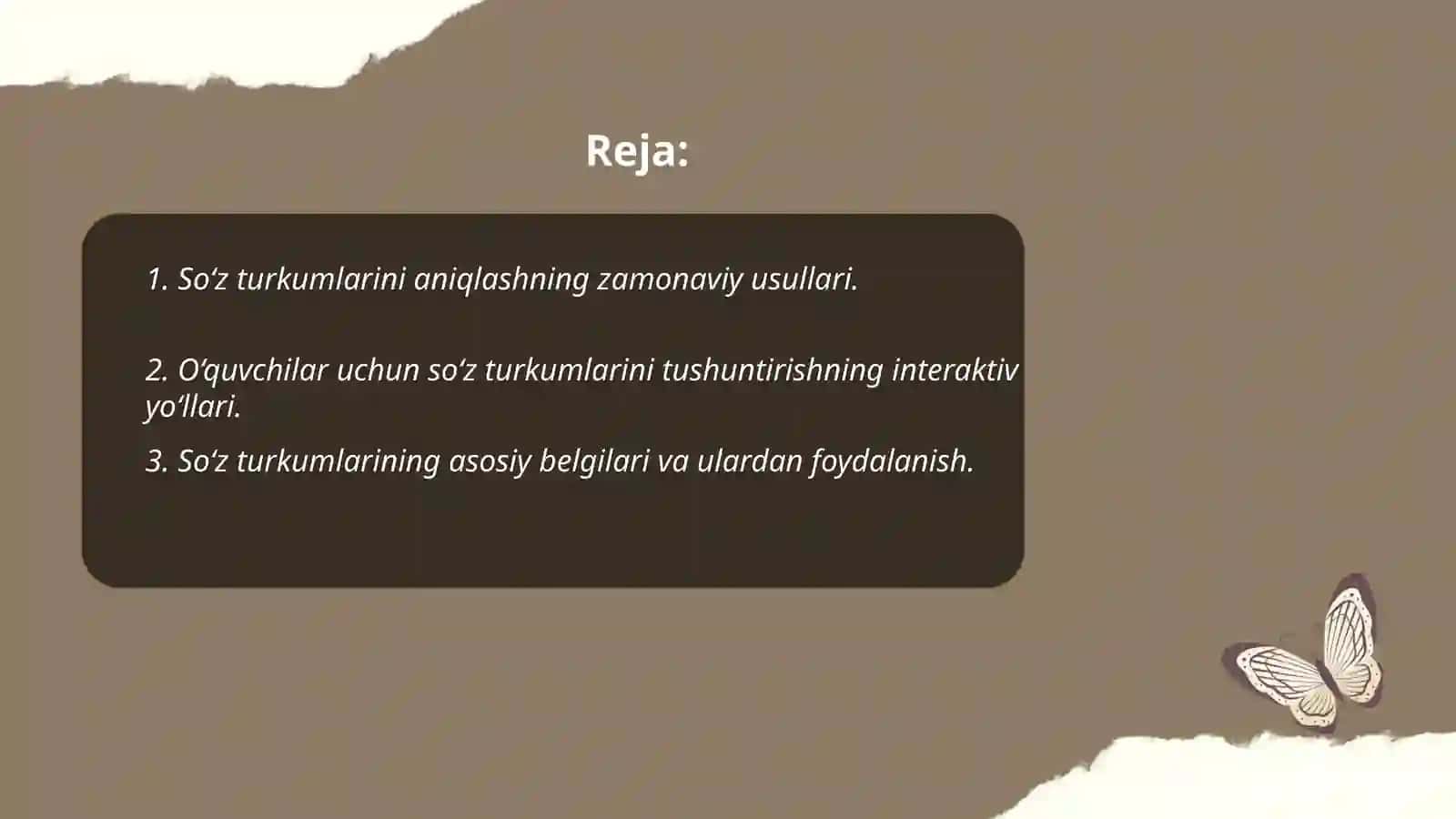 Gap ustida ishlashga oid mustaqil ishlar.So‘z turkumlarini o‘rganishning eng qulay metodik tavsiyalarni yaratish 2
