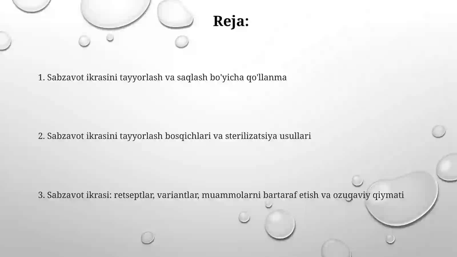 Sabzavot ikralari tayyorlash va saqlash 2
