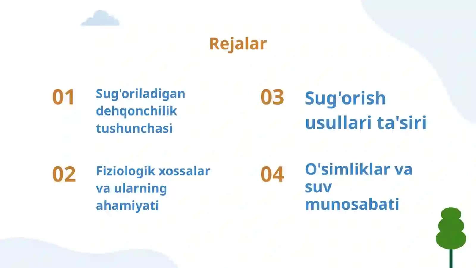 Sugʻoriladigan dehqonchilikning fiziologik xossalari 2